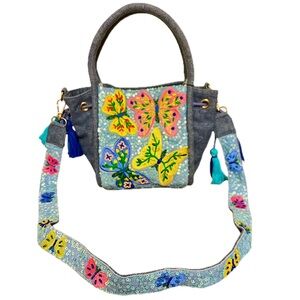 America and Beyond Azure BUTTERFLY BALLET handheld bag colorful